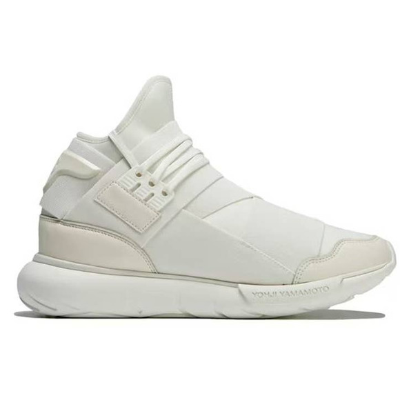 Adidas Y-3 Qasa Hi Sneakers Shoes Cream Men's Size Us 8 Slip On Elastic Straps - Picture 1 of 6